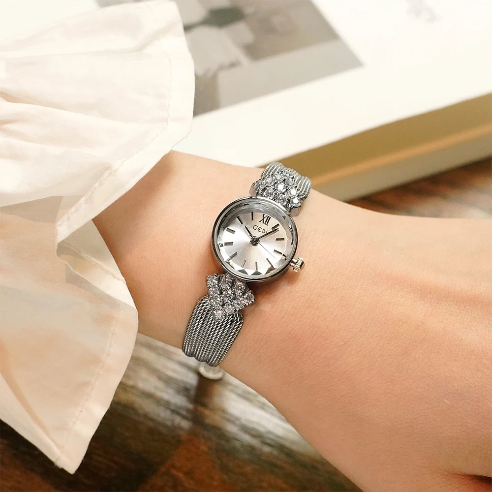 GEDI Luxury Retro High-End Ladies Watches Niche Vintage Quartz Woman Wristwatch Diamond Fashion Casual Watches for Woman