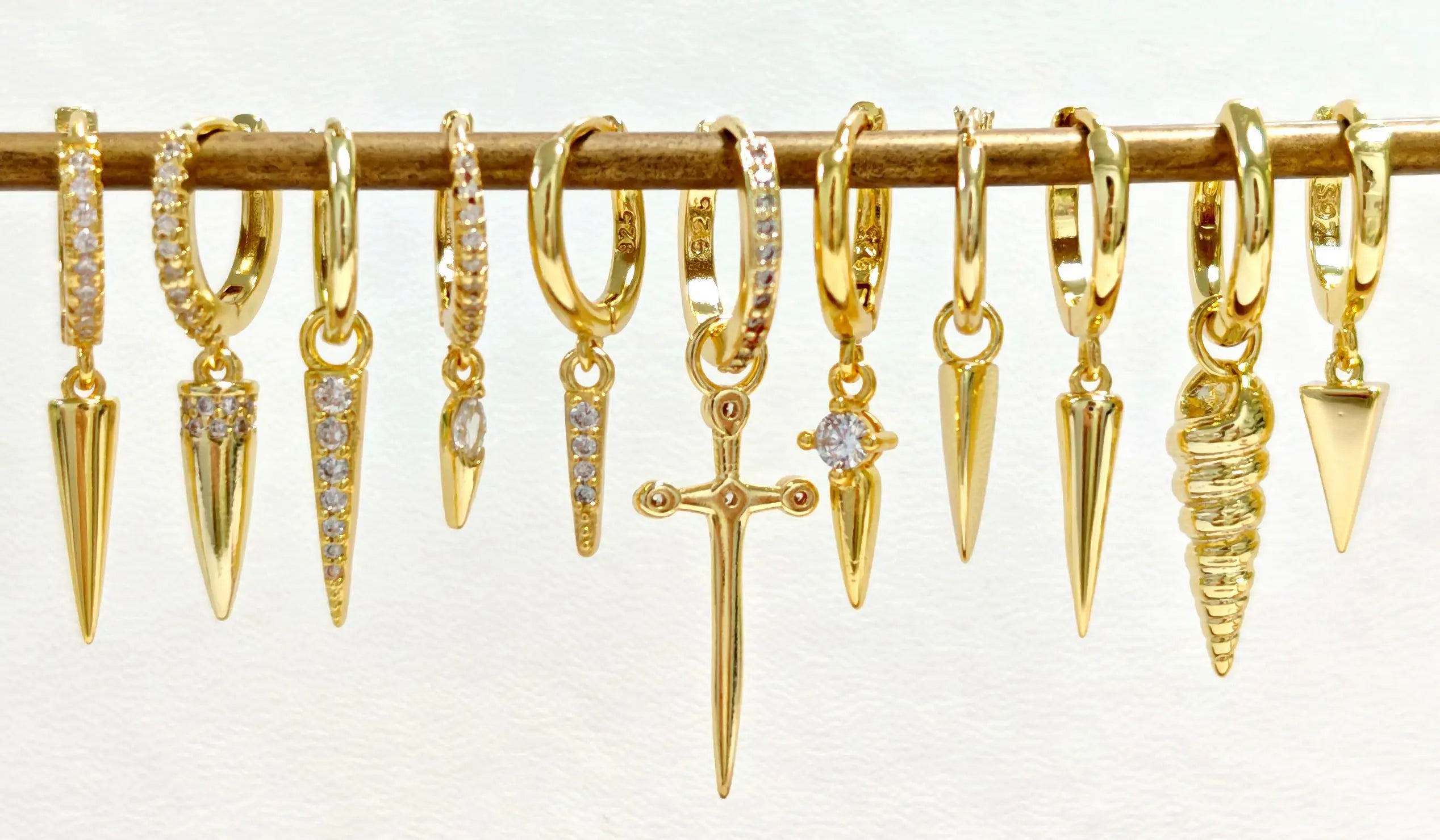 925 Sterling Silver Needle Punk Spike Rivet Hoop Earrings For Women Huggie Earrings Ear Cuff Piercing Earring Gothic Jewelry