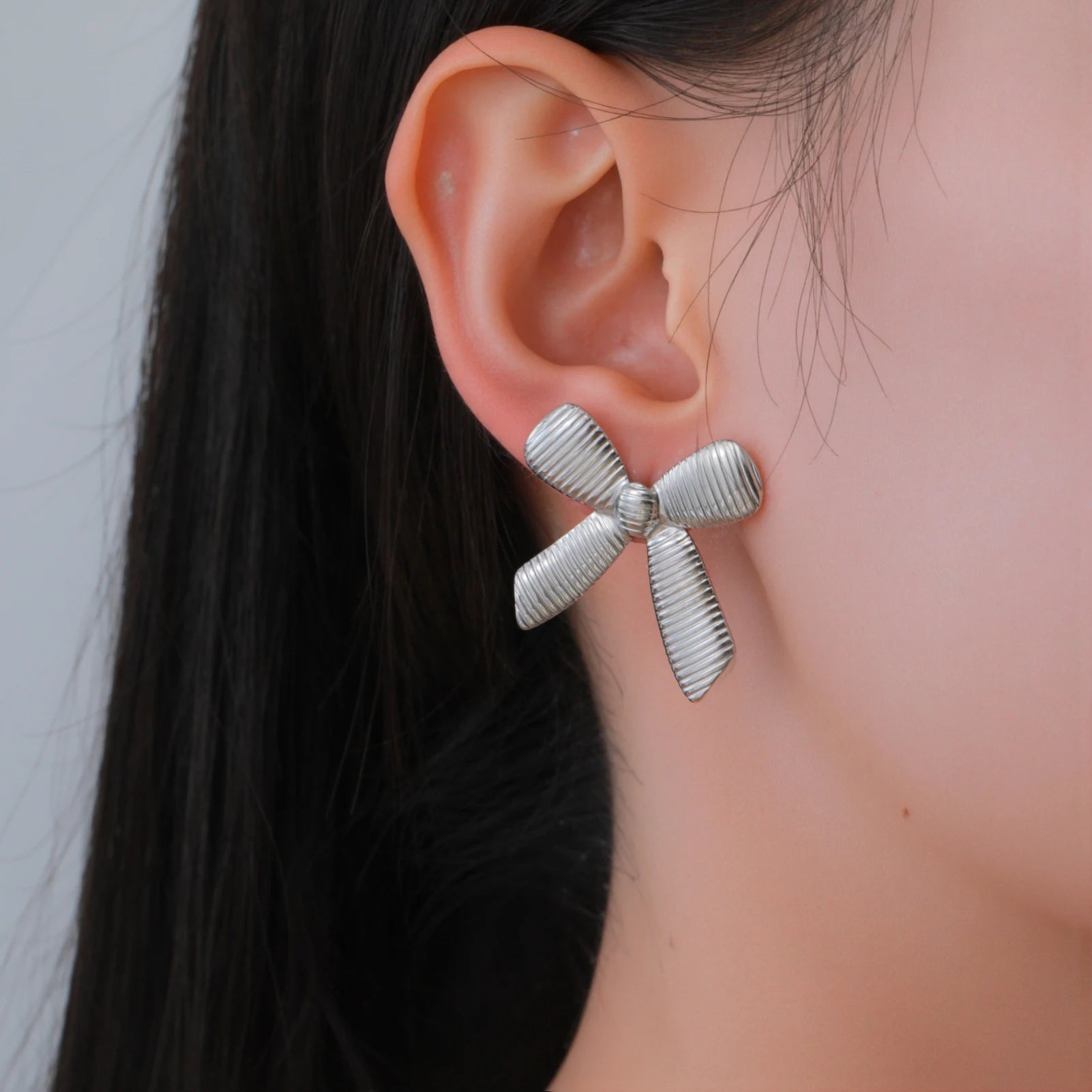 Lucktune Bow Stud Earrings Waterproof Stainless Steel Earrings For Women Fashion Gold Color Jewelry Party Gifts Woman Accesories