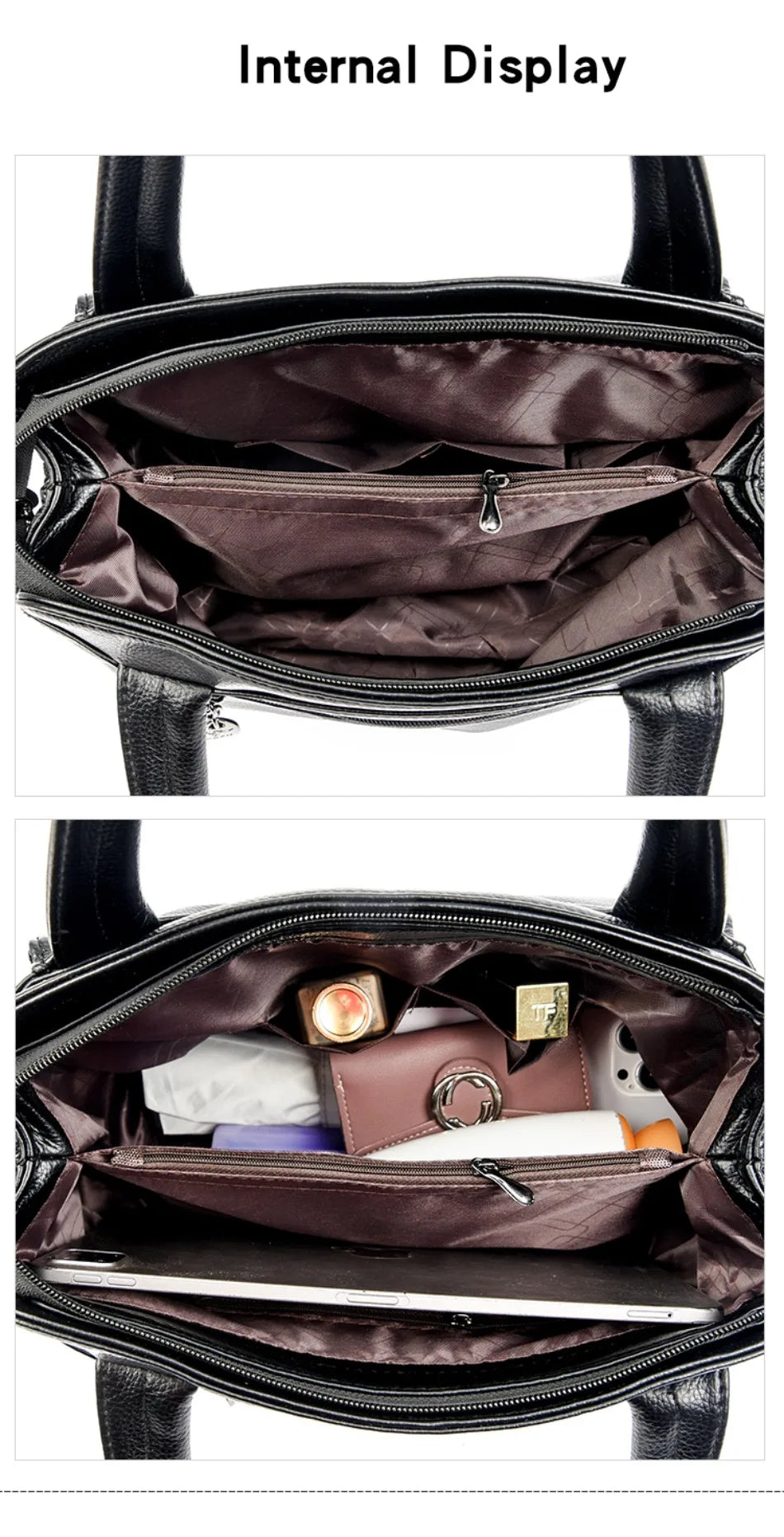 Luxury Soft Leather Handbag - Designer Crossbody Tote Bag 2024