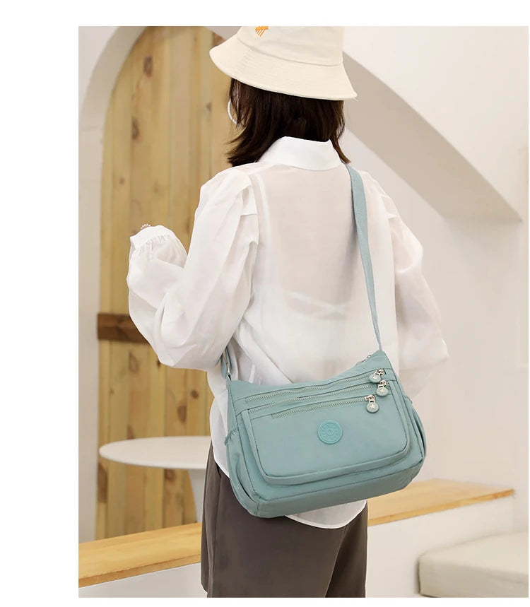 High capacity Shoulder Crossbody Bag for Women Purse Waterproof Nylon Handbag Suitable for mothers, shopping, vacation use