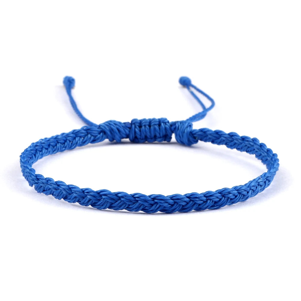 Classic Handmade Braided Bracelets for Women Men Pure Color Waxed Thread Braid Wristband Charm Bracelet Adjustable Jewelry Gifts