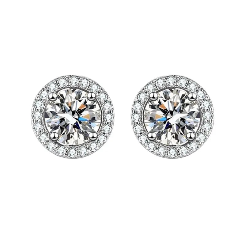 Diamond Earrings Mosonite Earring Square Bag Earrings marry Jewelry simple and fashionable party, Valentine's Day gift