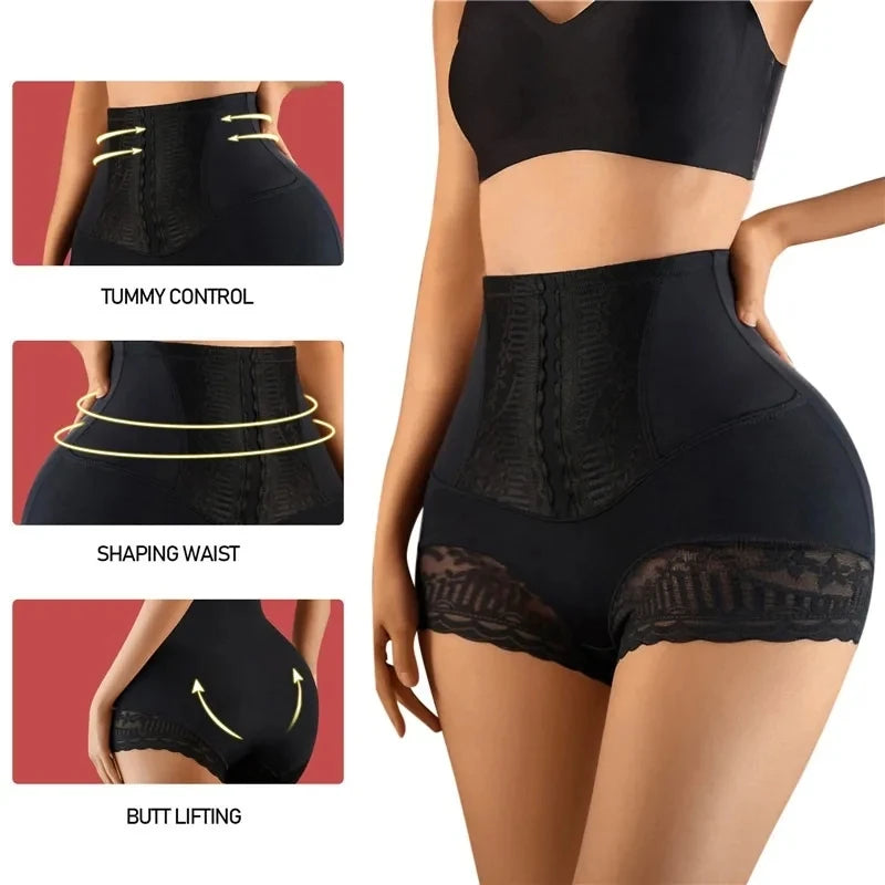 High Waist Control Panties - Seamless Lace Postpartum Shapewear
