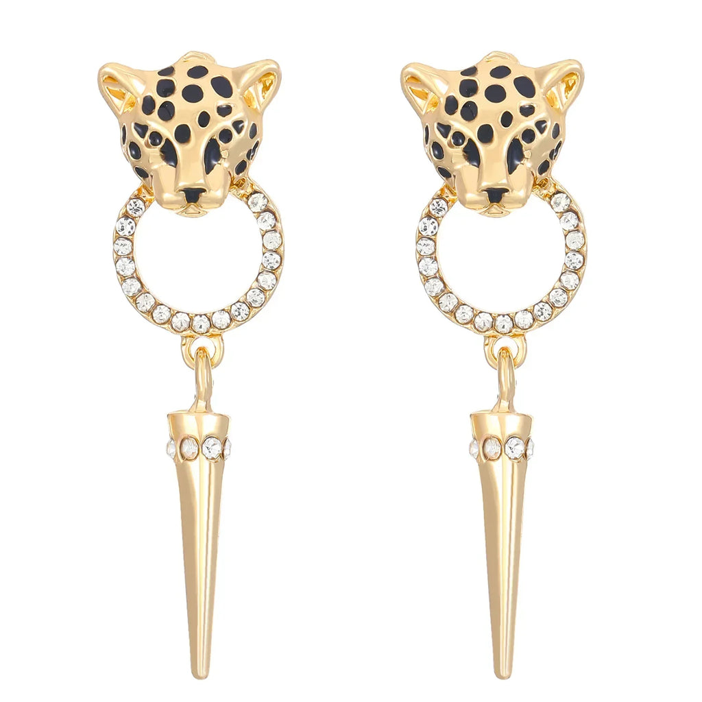 Luxury Quality Jewelry Cheetah Leopard Pattern Pendant Earrings Trendy Personalized Women's Party Fashion Jewelry Accessories
