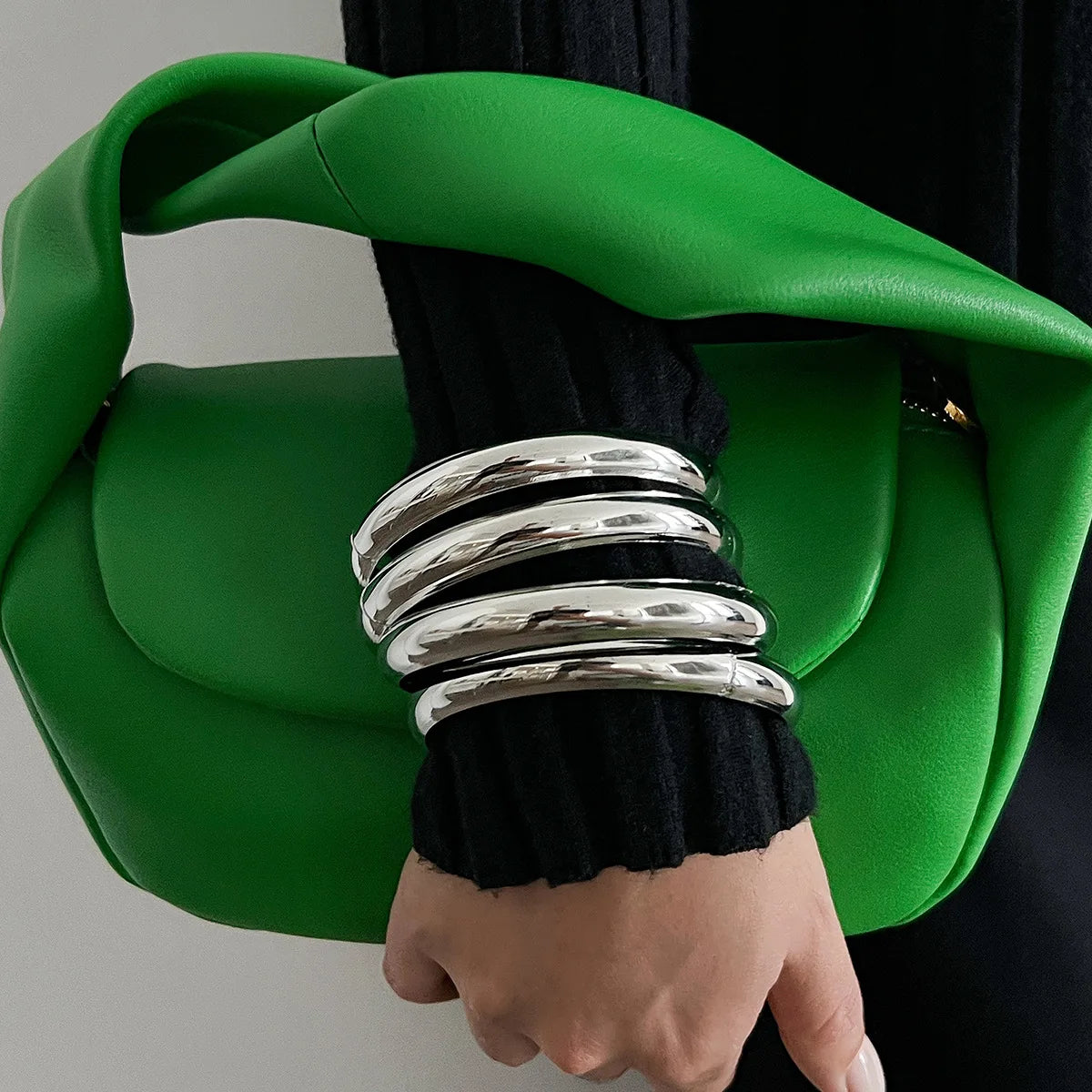 KMVEXO Exaggerated Punk Irregular Wide Cuff Bangle Set for Women Vintage Gold Color Chunky Metal Bracelets Men Hand Jewelry Gift