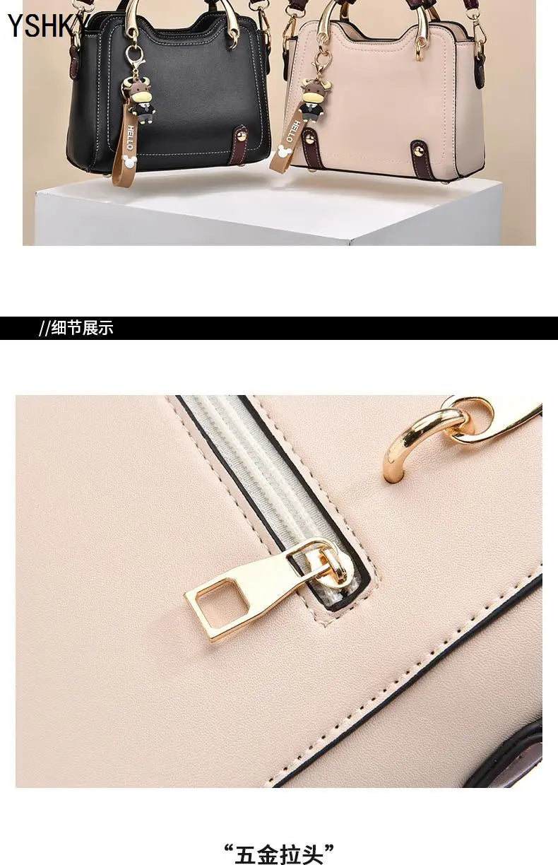 New brand shoulder Bag leather  Women's luxury designer handbag for 2024 women European and American retro cross body Tote bags