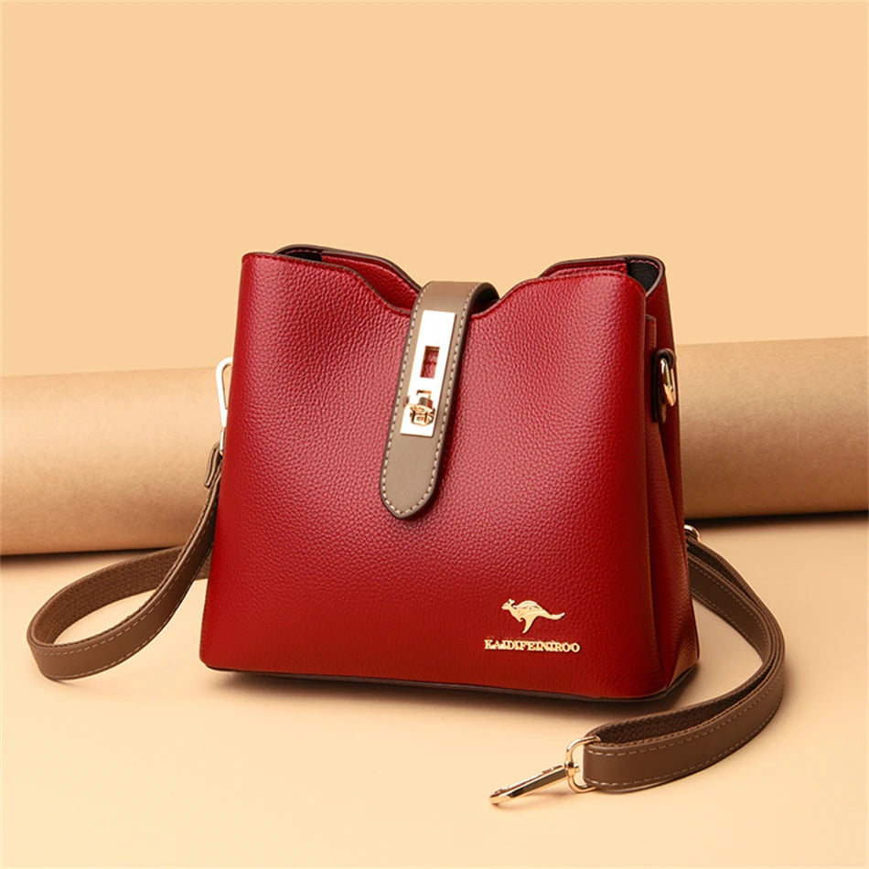 3-Layer Designer Handbag - Large Capacity Crossbody Messenger Bag