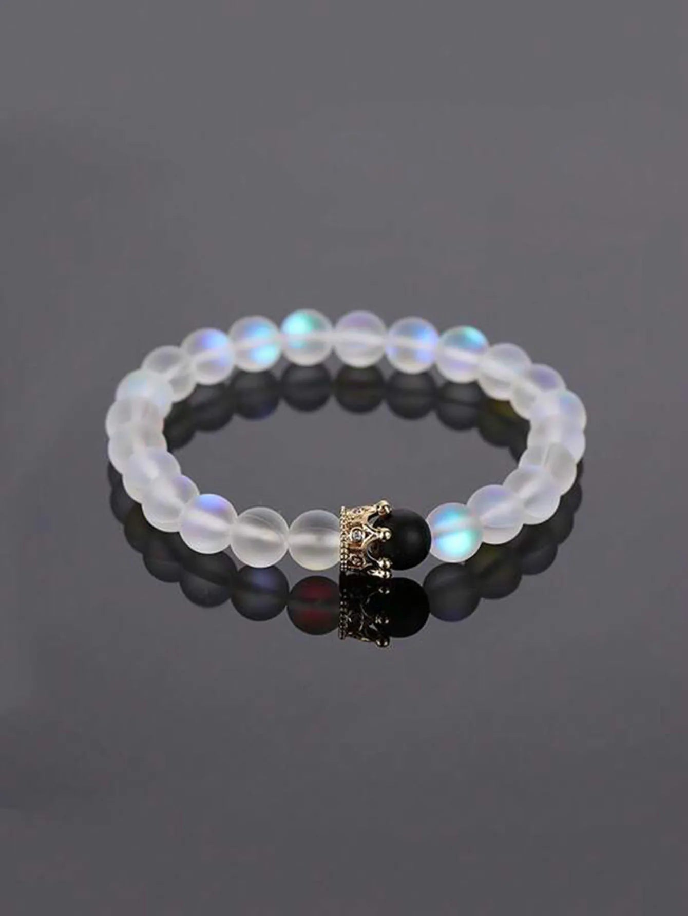2pcs/Set Natural Stone Dumbbell Beaded Bracelet Black Beads Fitness Fit Life Prayer Bracelets Bangles Barbell Men Jewelry