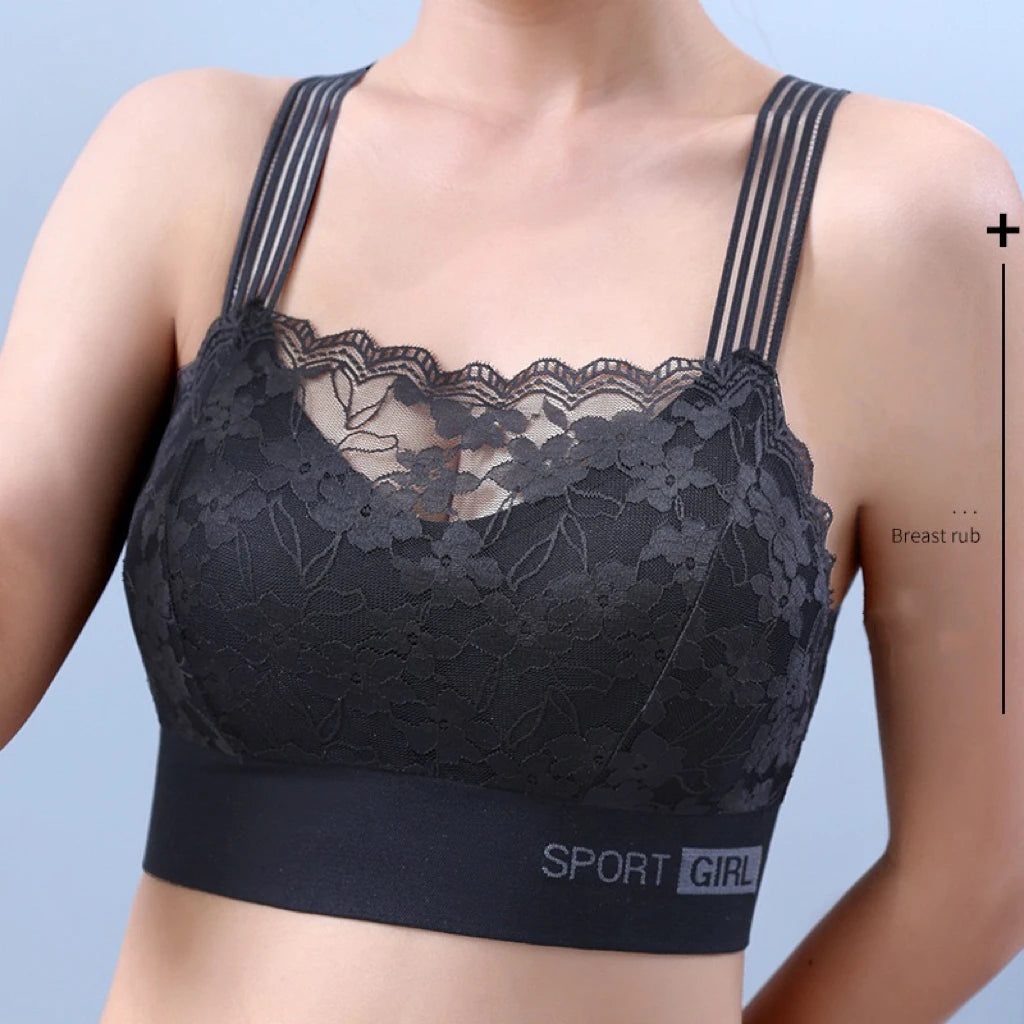 2PCS Women Lace Bras - Wireless Bralette Vest Style Tube Tops