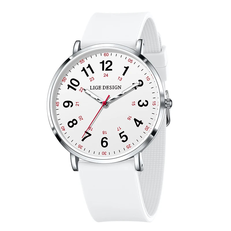LIGE Fashion Elegant Watch - Candy Color Silicone Luminous Waterproof