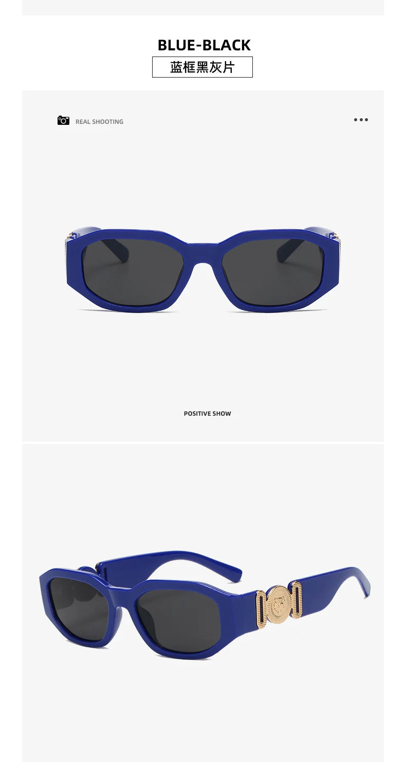 LONSY Fashion Square Sunglasses - Black Gradient Big Frame Retro UV400