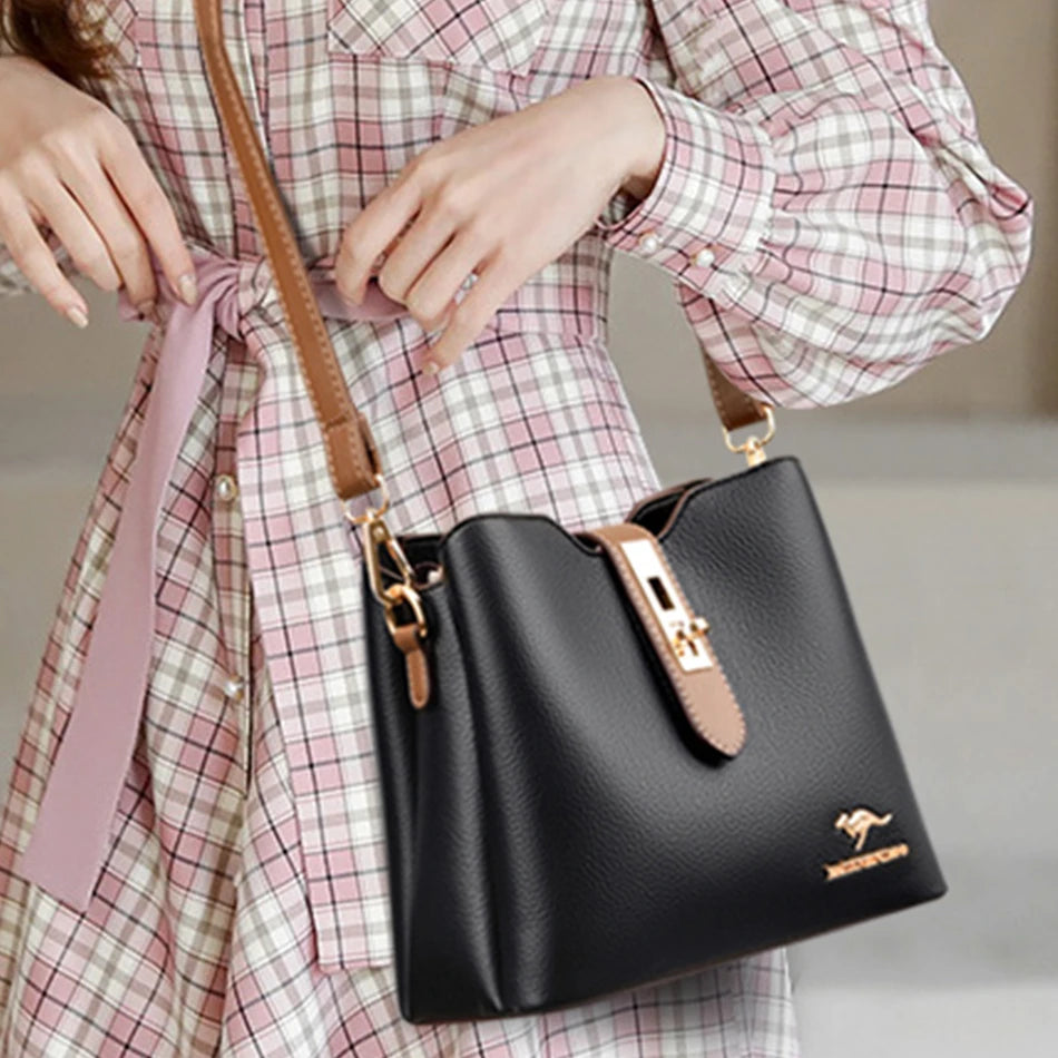 3-Layer Designer Handbag - Large Capacity Crossbody Messenger Bag