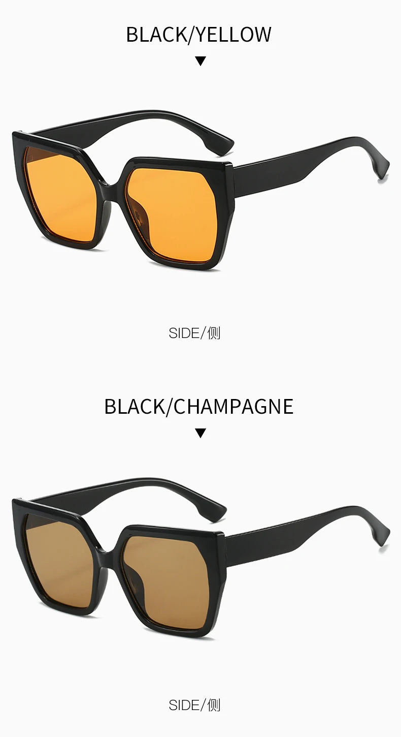 Vintage Square Fishing Sunglasses - Retro Unisex UV400 Black Eyewear