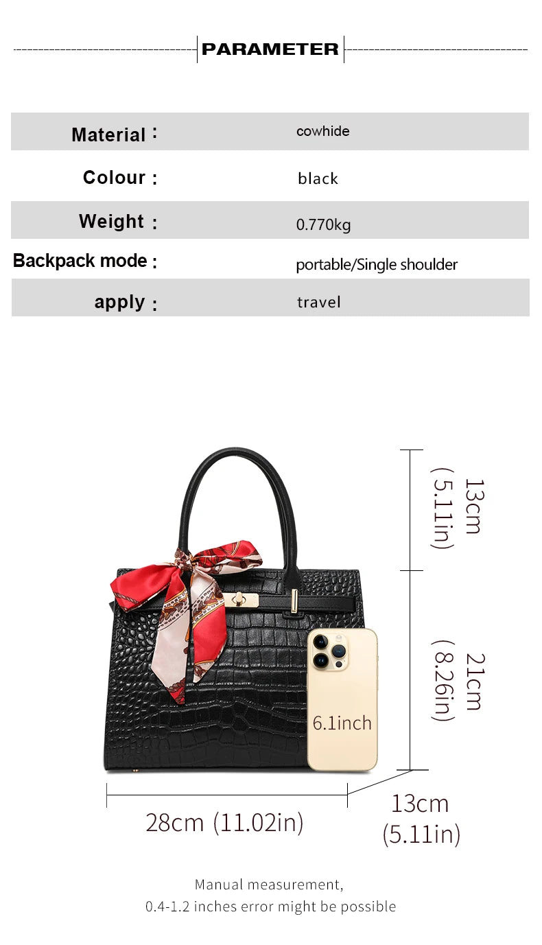 Leather  bag,women's handbag, cowhide cross-body bag, 2024 new style, light and luxurious, mother bag, large capacity