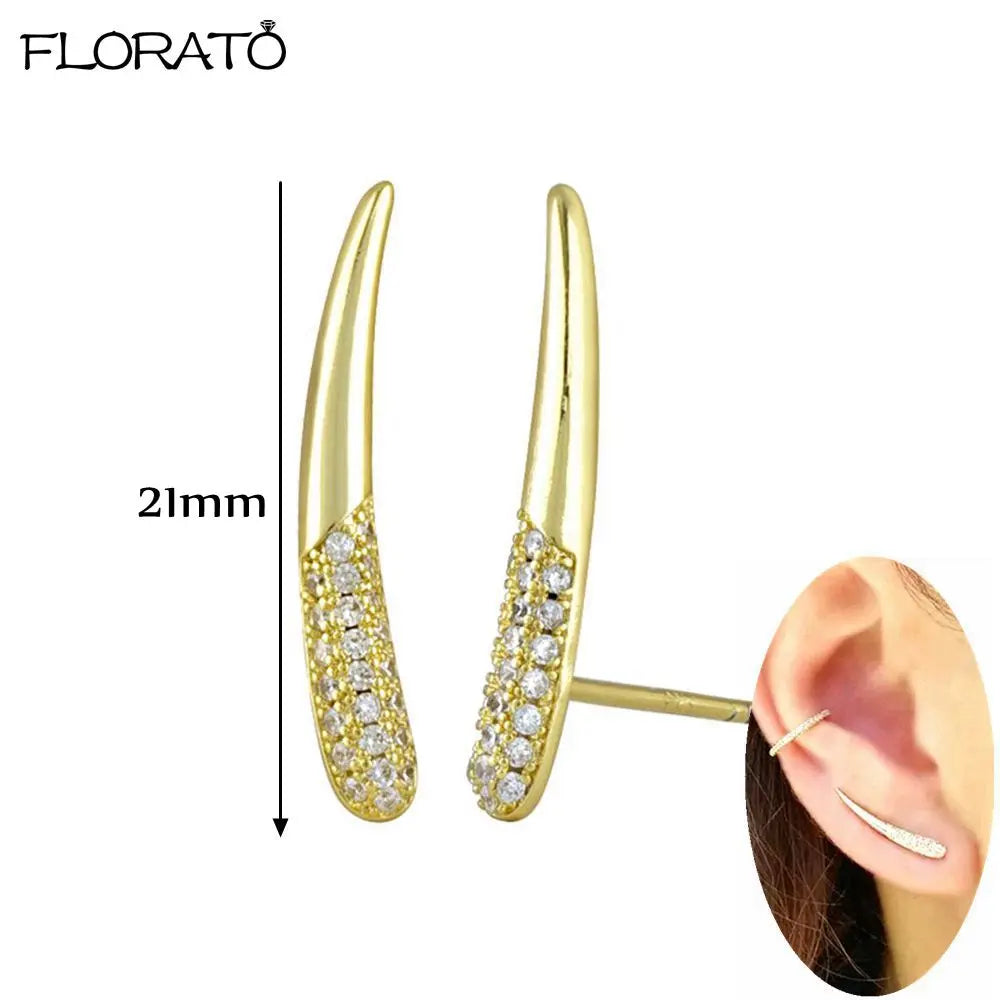 925 Sterling Silver Needle Punk Spike Rivet Hoop Earrings For Women Huggie Earrings Ear Cuff Piercing Earring Gothic Jewelry