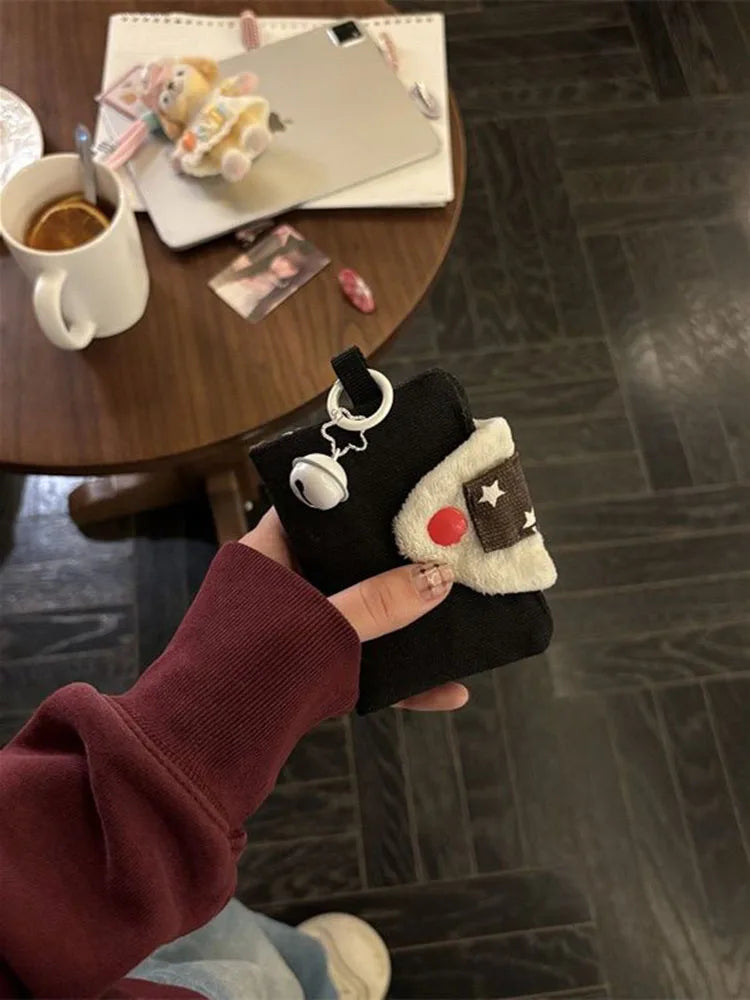 Cute Rice Ball Card Holder Coin Purse Money Card Integrated Canvas Portable Small Bag Storage Bag ID Bag