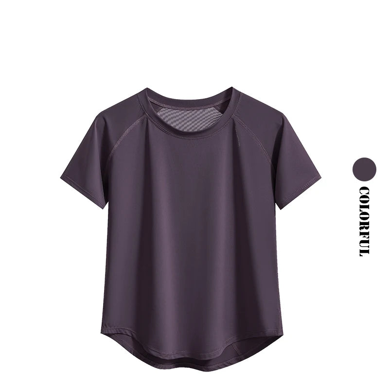 DRUR Yoga Tops - Quick Dry Short Sleeve Workout T-Shirt