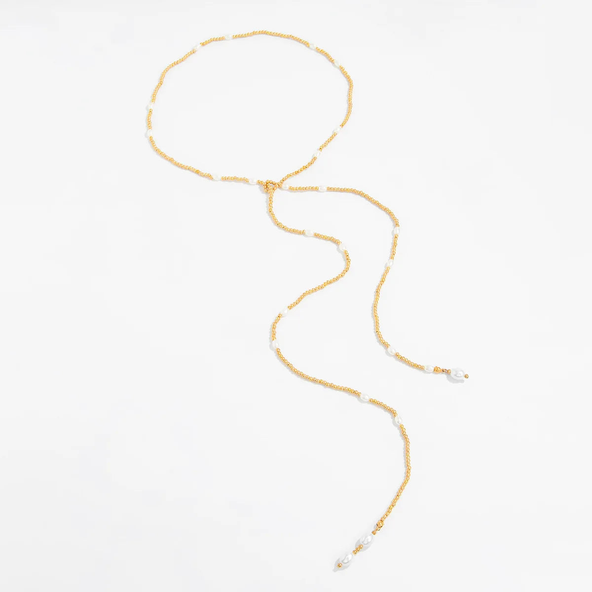 FTCY Bohemian Handmade Beads Long Necklace for Women Baroque Pearl Pendant Necklace Hiphop Daily Ladies Sweater Chain Jewelry