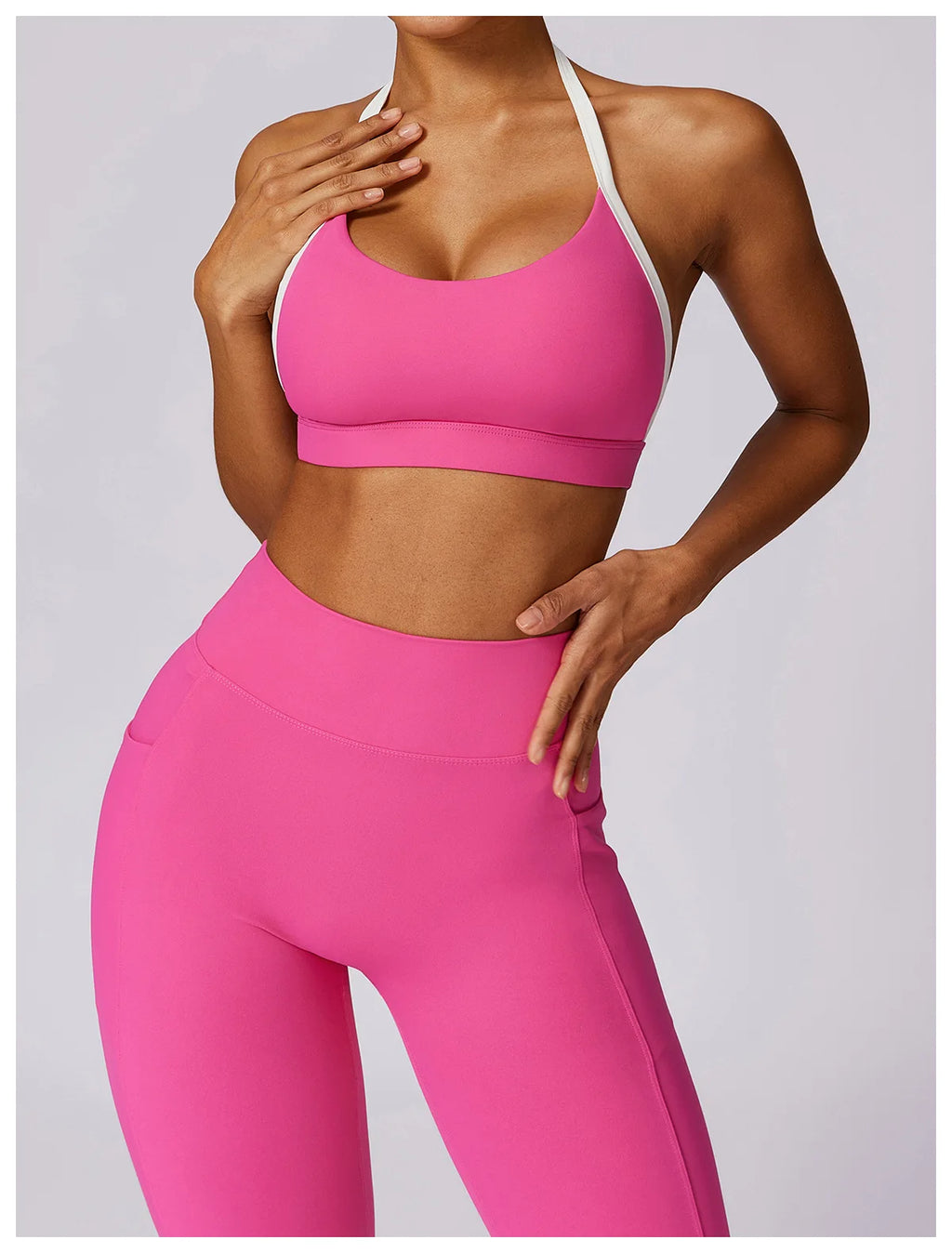 2Pcs Gym Set Women Workout Backless Yoga Suit Women Quick Dry Running Legging Fitness Bra Short-sleeved Shirt Sports Suit Female
