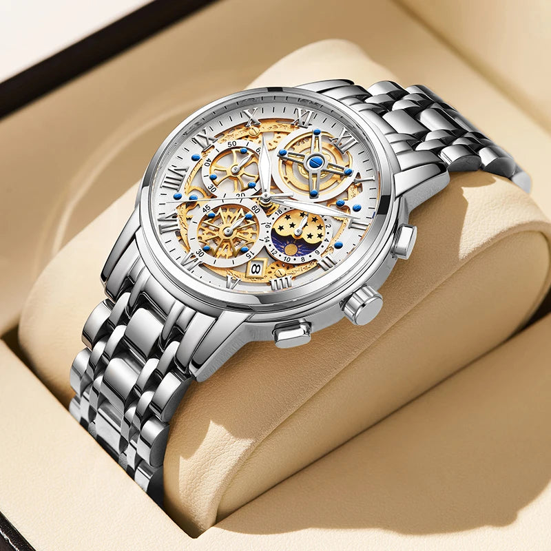 LIGE 2024 Gold Women Watch - Waterproof Sport Quartz Chronograph