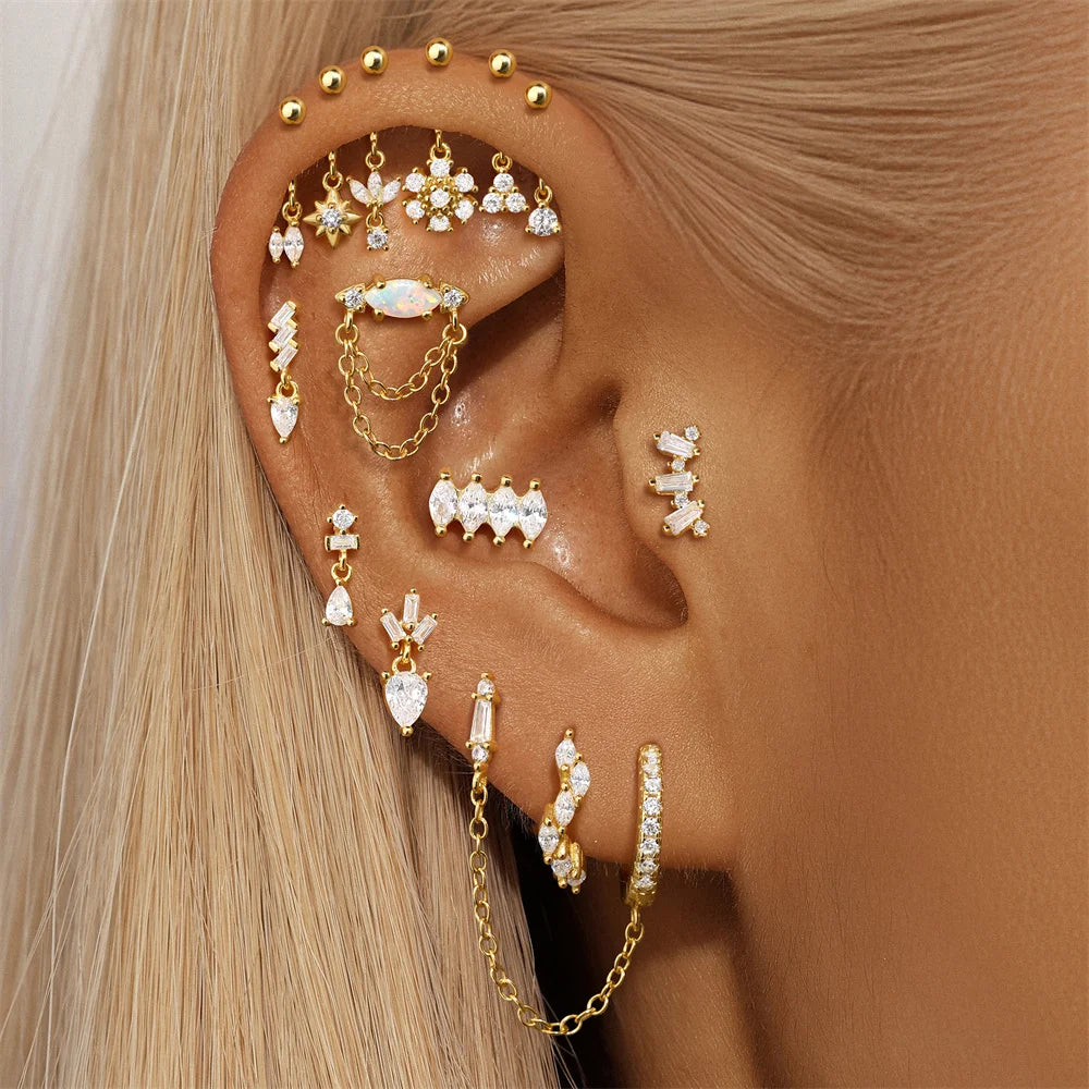 Aide 925 Sterling Silver 1piece Silver Color Thread Labret Upper Stud Earrings Cartilage Tragus Helix Piercing Studs Jewelry