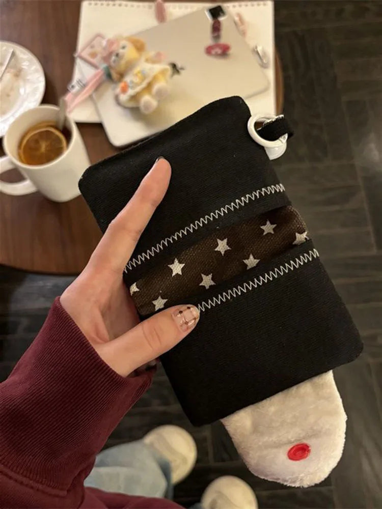 Cute Rice Ball Card Holder Coin Purse Money Card Integrated Canvas Portable Small Bag Storage Bag ID Bag