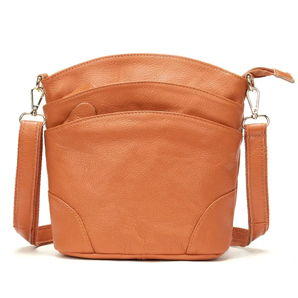 Genuine Leather Women Messenger Bags Cow Leather Crossbody Shoulder Bag Small Female Handbags Capacity Phone Bag for Girls