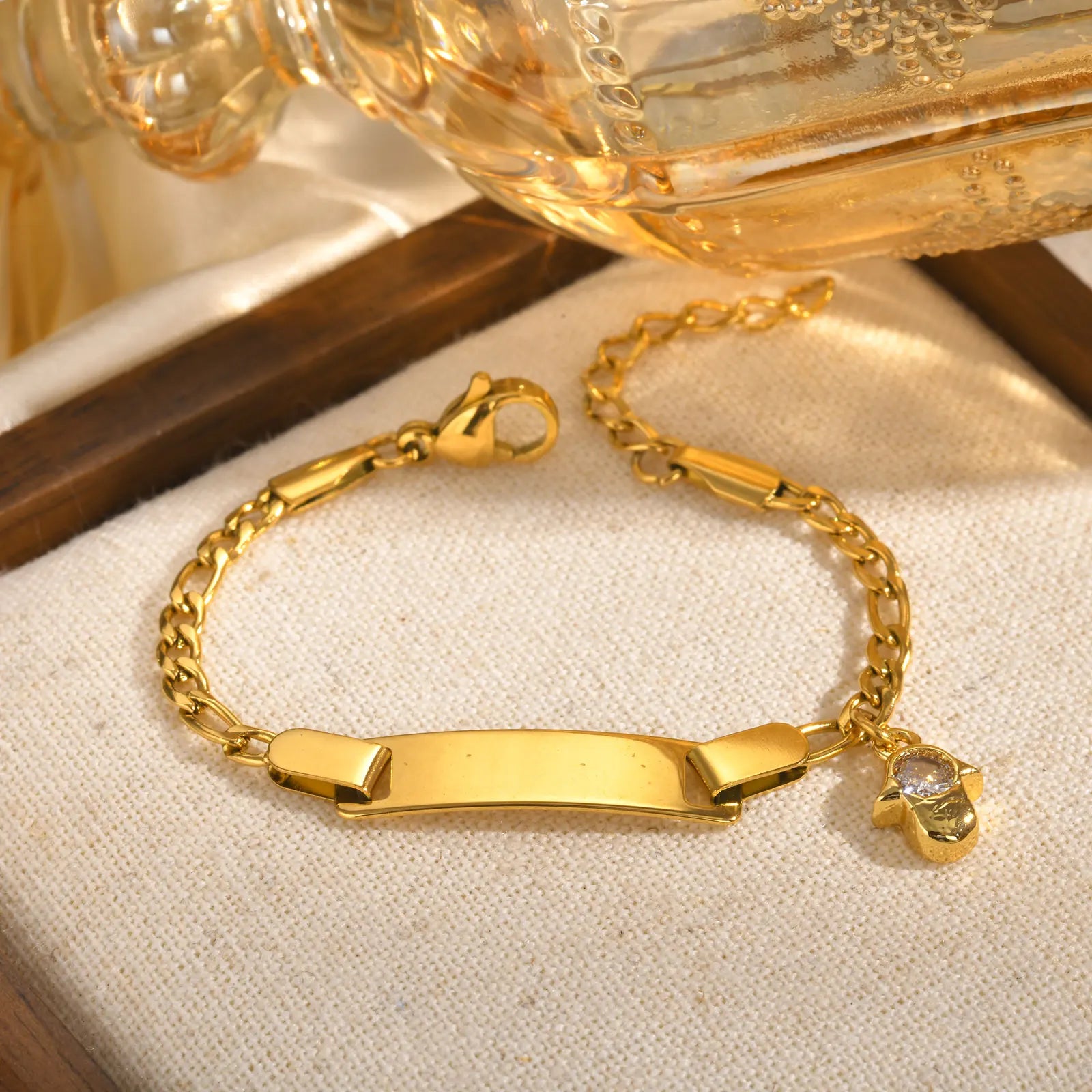 Personalized Baby Bracelet - Custom Name ID Stainless Steel Newborn Baptism Gift