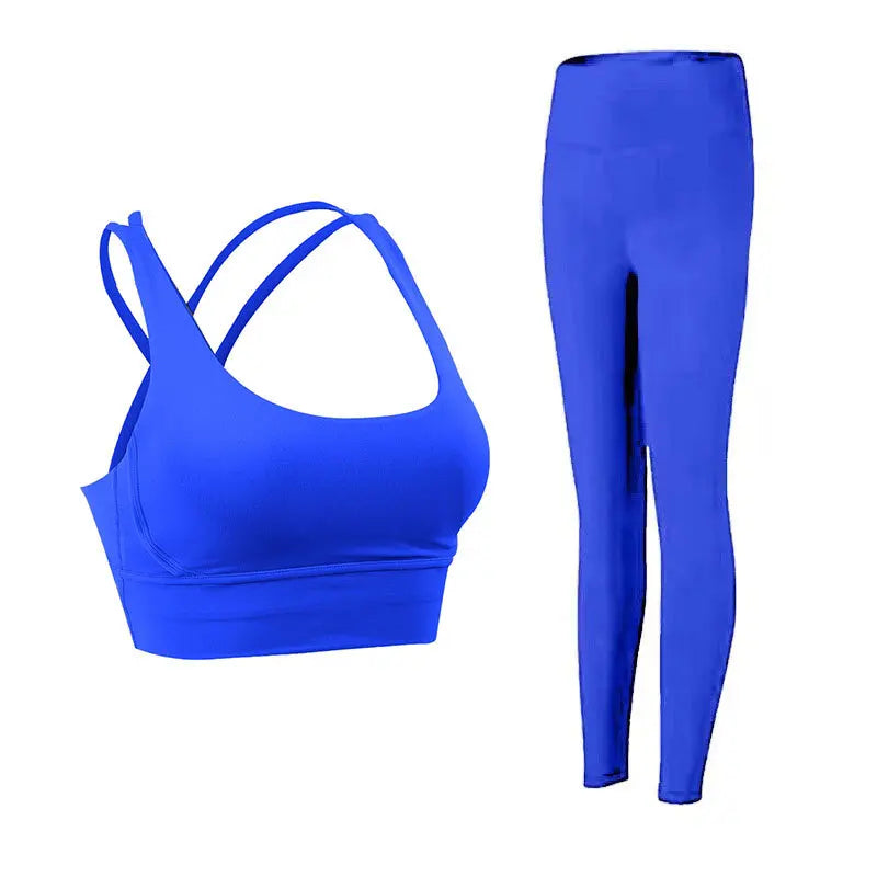2 Piece Yoga Clothes - Athletic Tracksuit Sports Bra & Leggings