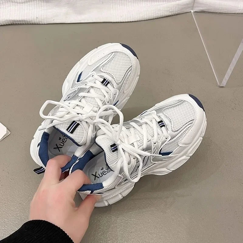 Luxury Thick Sole Women's Sneakers Spring Women's Sports Shoes Fashion Casual Shoes Outdoor Comfortable Breathable Tennis Shoes