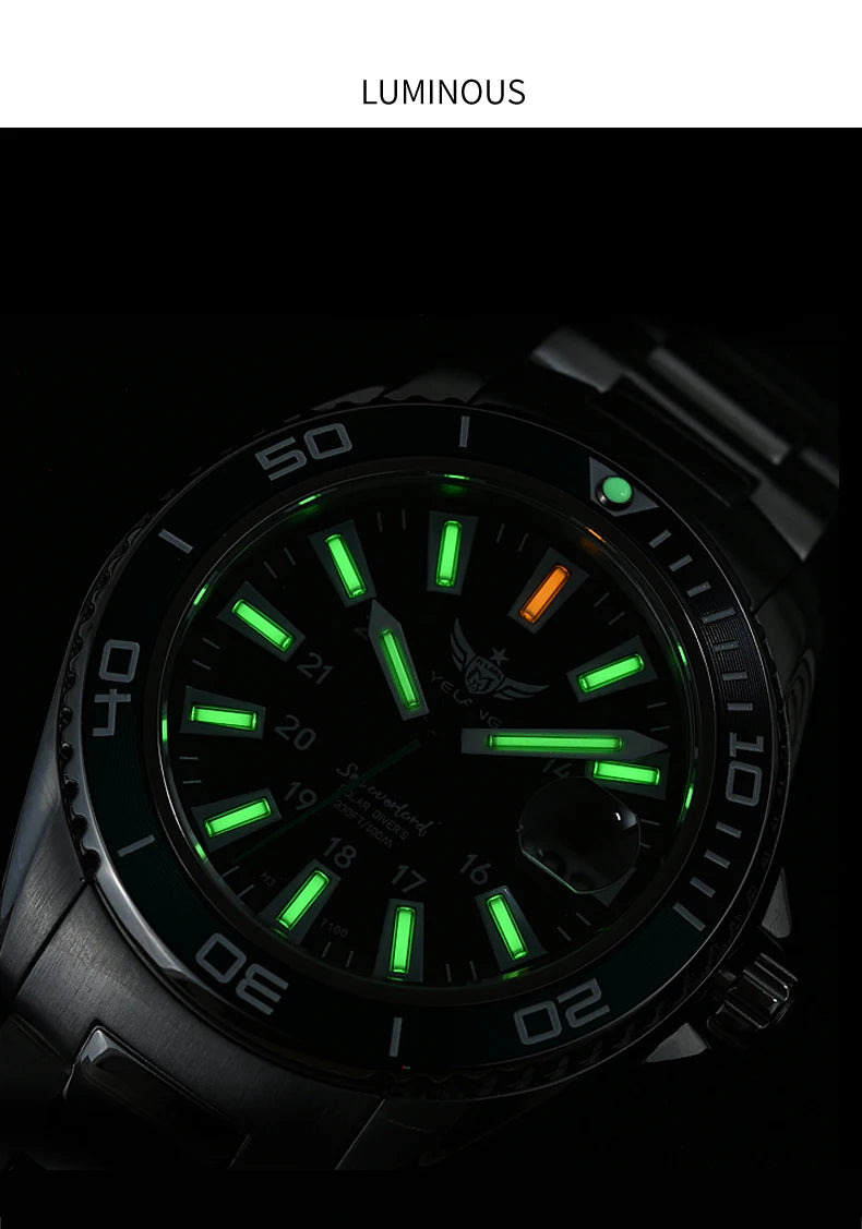 Yelang V1214 Solar Watch - Japan Eco-Drive Sapphire 100M Waterproof