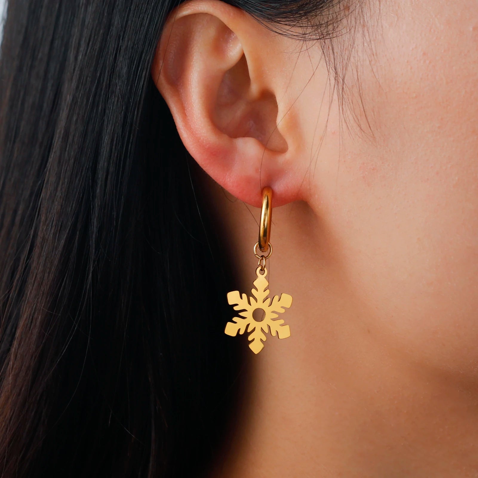 Lucktune Flower Clover Heart Drop Earrings Women Stainless Steel Star Sun Geometry Earrings 2025 New Fashion Kpop Jewelry Gift