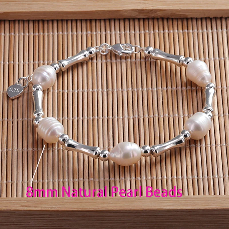 VENTFILLE 925 Sterling Silver Double Layer Pearl Bracelet for Women Girl Design Bead Korean Jewelry Dropshipping