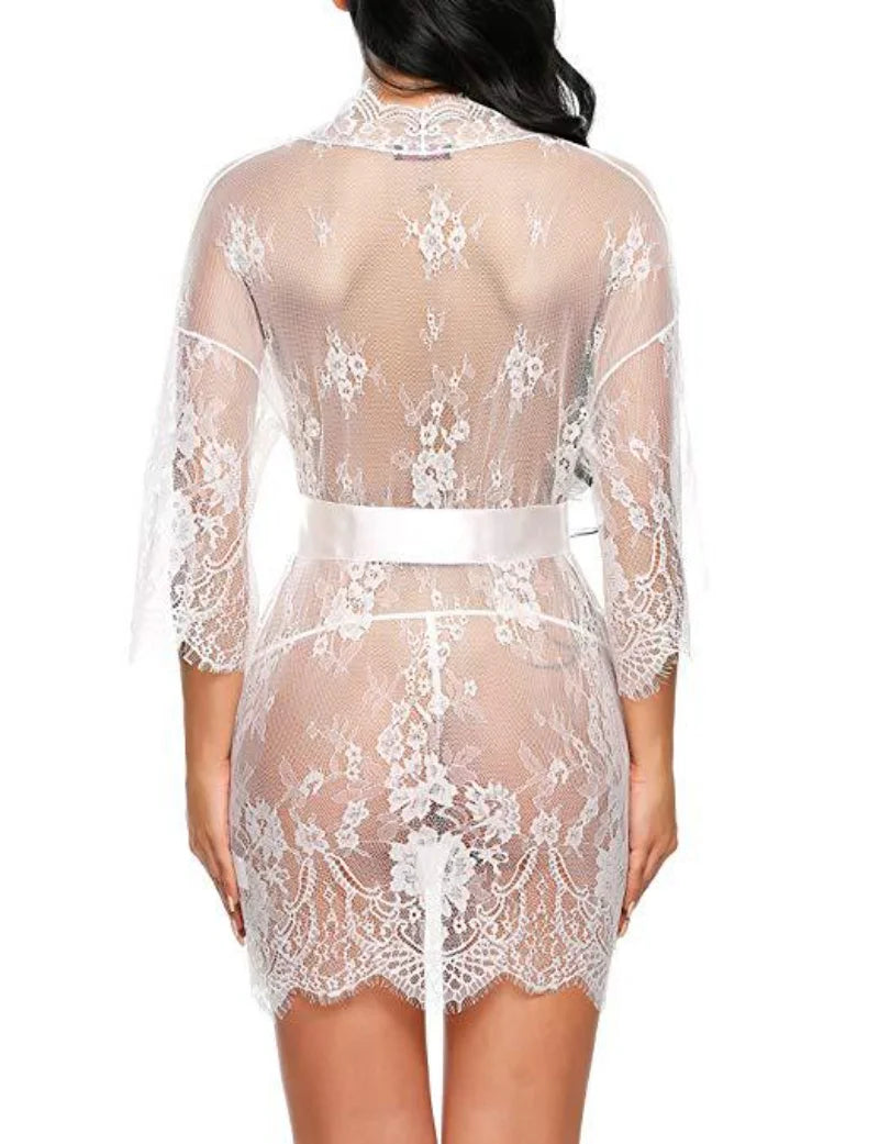 Exotic Female Underwear Nightgown Sexy Lingerie Women Crotchless Sleepwear Pajamas Lace Night Dress Costumes G-string
