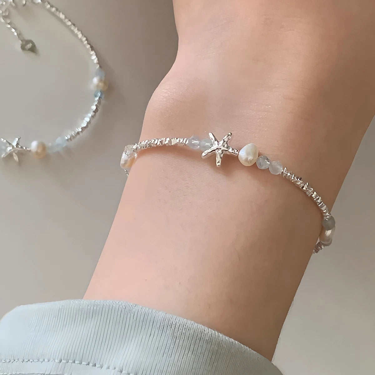 VENTFILLE 925 Sterling Silver Double Layer Pearl Bracelet for Women Girl Design Bead Korean Jewelry Dropshipping