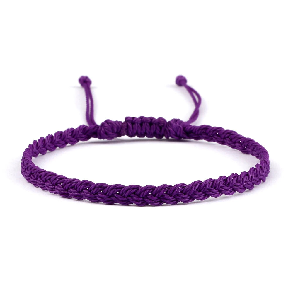 Classic Handmade Braided Bracelets for Women Men Pure Color Waxed Thread Braid Wristband Charm Bracelet Adjustable Jewelry Gifts
