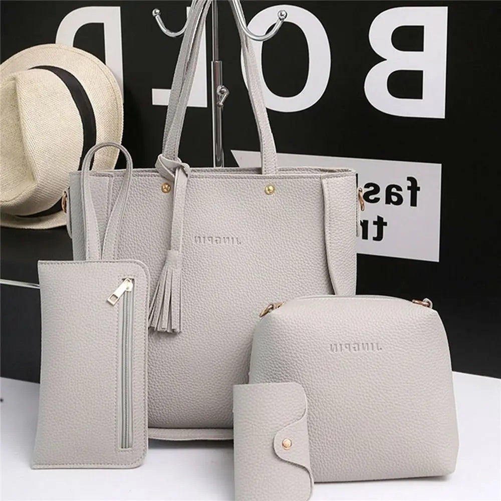 4Pcs/set Leather Crossbody Bags Women Bag Set Pattern Portable Fashion Shoulder Bags Purse Ladies PU Crossbody Bag