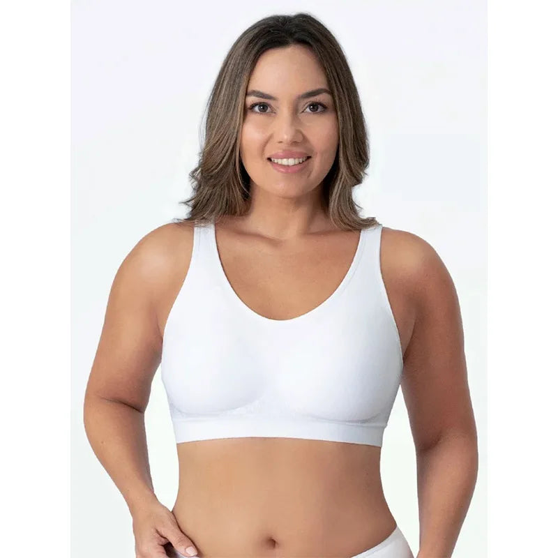 Women Daily Comfort Wireless Bra - Silk Decoration Removable Pad