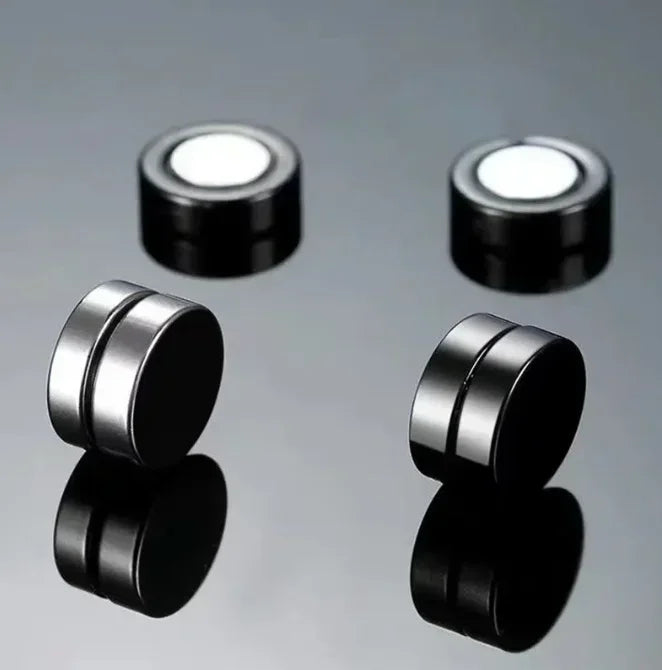 2PCS Magnetic Ear Clips Stud Earrings Non Piercing Strong Magnet Fake Piercing Women Men Jewelry Clip Earrings for Kids Girls