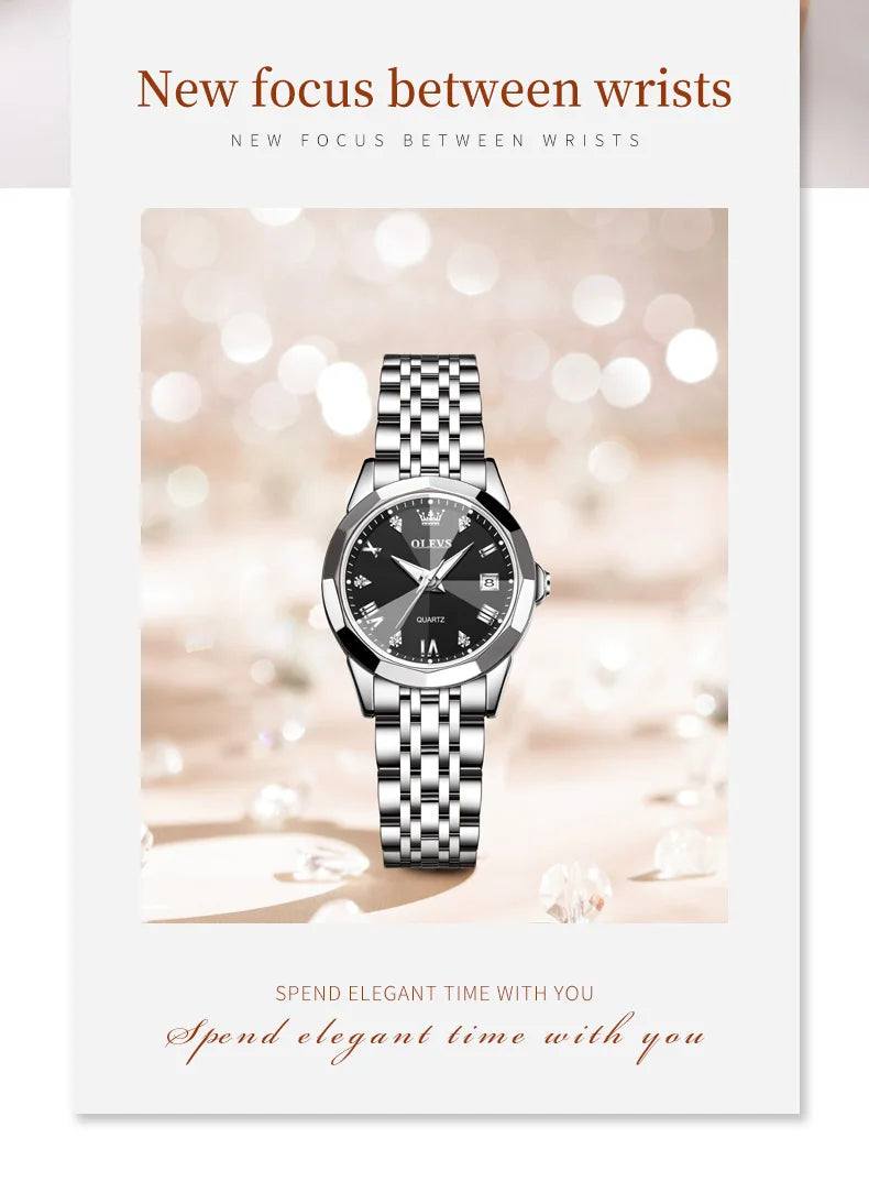 OLEVS Elegant Fashion Women's Watch - Luxury Waterproof Luminous Date