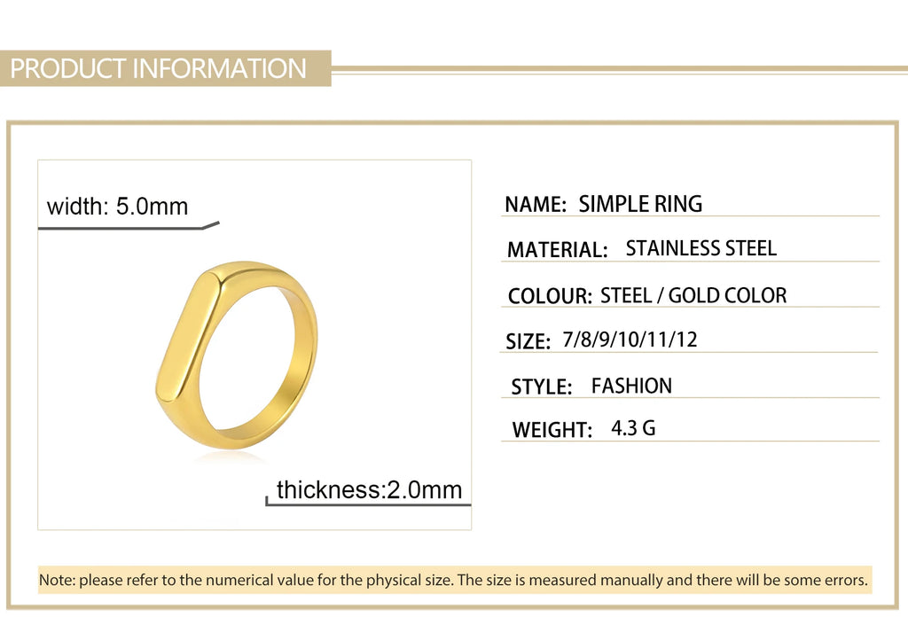 Skyrim Stainless Steel Signet Rings for Men Women Minimalist 5MM Wide Finger Rings 2025 Trend Wedding Couple Jewelry Gift Hot