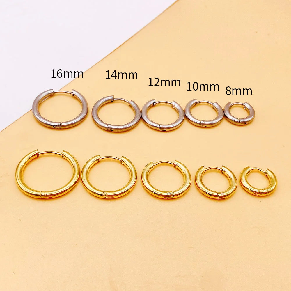 2022 New Simple Stainless Steel Small Hoop Earrings for Women Men Cartilage Ear Piercing Jewelry Pendientes Hombre Mujer