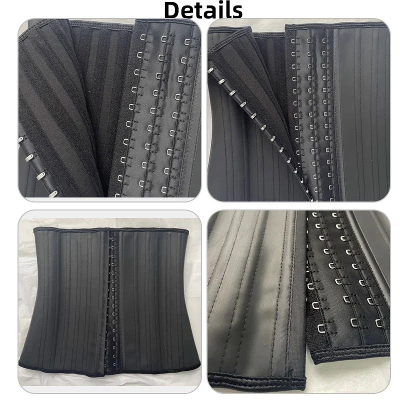 25 Bones Corset Waist Trainer - Latex Body Shapewear Belt