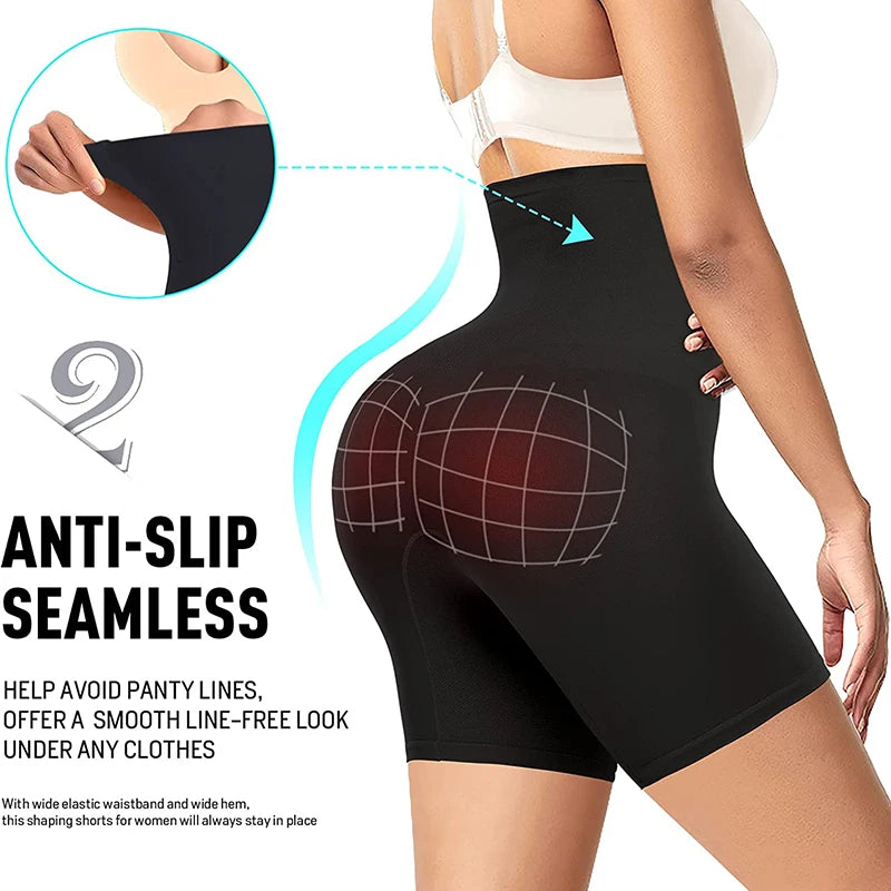 High Waisted Body Shaper Shorts - Tummy Control Butt Lifter
