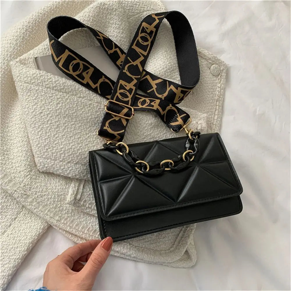 Fashion Women Shoulder Bag Handbags PU Leather Flap Bag Female Large Capacity Metal Chain Casual Crossobdy Clutch