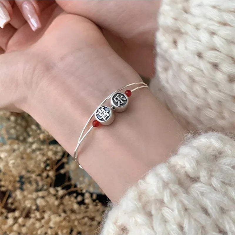 VENTFILLE 925 Sterling Silver Double Layer Pearl Bracelet for Women Girl Design Bead Korean Jewelry Dropshipping
