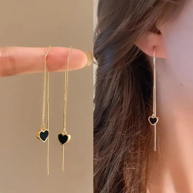 French Luxury Sweet Romantic Long Zircon Tassel Twisted Earrings for Women Temperament Wedding  Banquet Jewelry Gift
