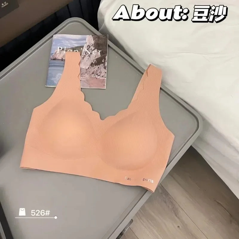 A /B / C Fixed Cup Seamless   Oversized Bra Thin Push Up  Women Underwear