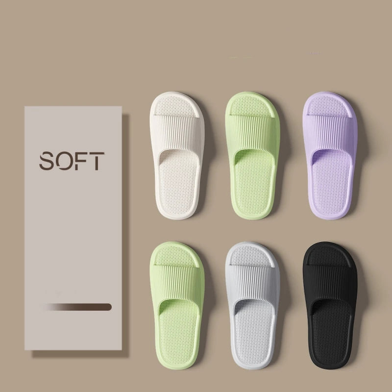 Women Summer Concise EVA Slippers Men Soft Home Slides Couples Bathroom Non-slip Sandals Adults Comfortable Outdoor Beach Shoes